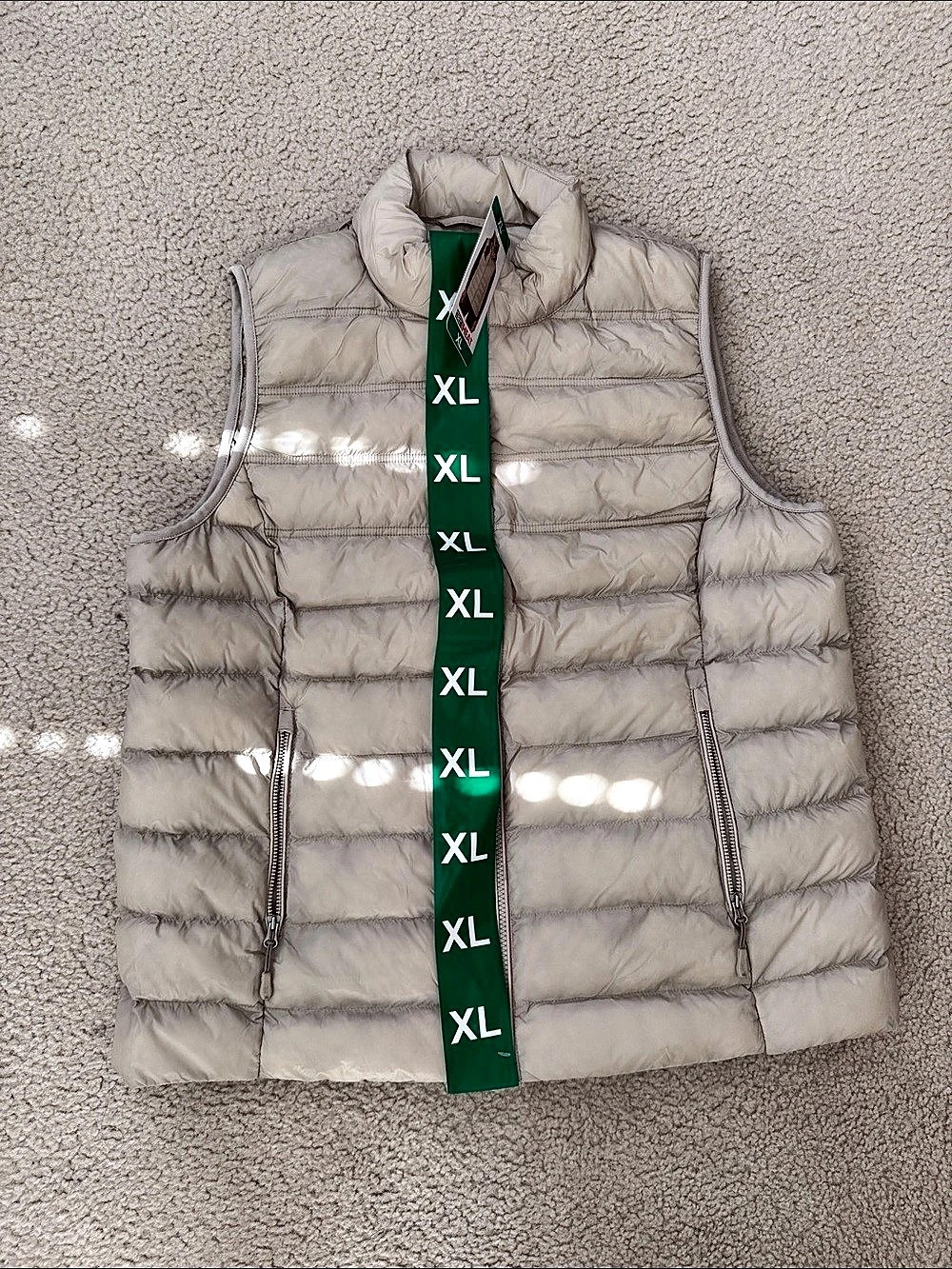 32 HEAT Quilted Puffer Vest in Cream XL NWT